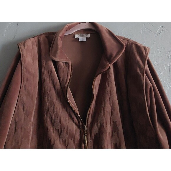 Vintage Sweater Jacket Women Size S, ADILFO SPORT ,velvet, 19 Inch Of Armp To... - Picture 8 of 11